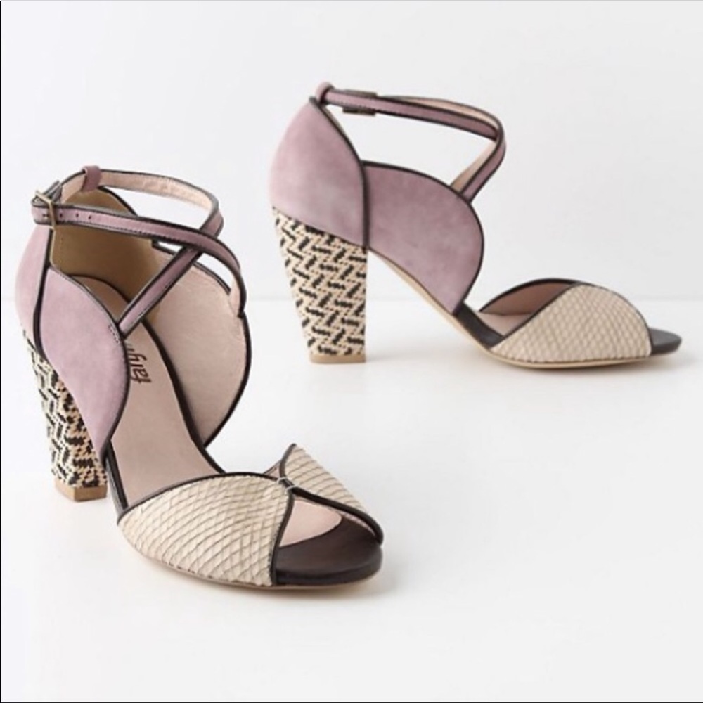 Anthropologie Faryl Robin Open-toe purple heels
